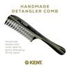 Kent 21T Black Graphite Large Wide Tooth Detangling Comb, for Thick Curly Wavy Hair. Handled Comb For Wet and Dry Hair. Handmade of Quality Cellulose, Saw-Cut Hand Polished, Made in England view 3