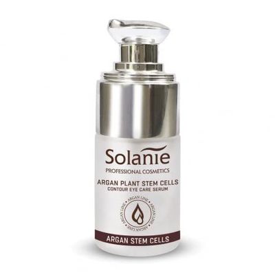 Solanie Eye Care Serum - 15ml - Argan Plant Stem Cells Contour - Anti-Aging, Hydrating, and Brightening Eye Treatment - Made in Europe