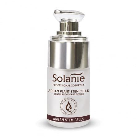 Solanie Eye Care Serum - 15ml - Argan Plant Stem Cells Contour - Anti-Aging, Hydrating, and Brightening Eye Treatment - Made in Europe