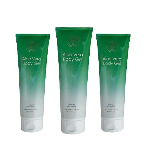 LEUDINE Aloe Vera Gel  Pack of 3  8Fl Oz Aloe Vera Lotion  Premium Aloe Vera for Hair, Face and Body  Rich in Nutrients and Vitamins  Ideal for Burns, Scars, Massage