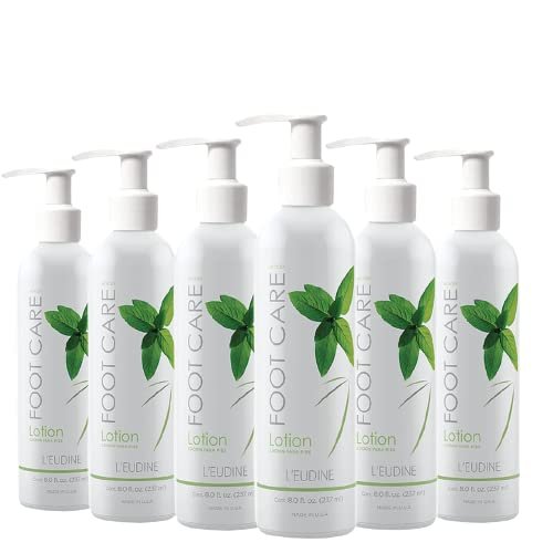 LEUDINE Foot Lotion  Pack of 6 - Foot Care Cream with Arnica, Cocoa Seed Butter, Vegetable Glycerin, Mint  Foot Lotion for Dry Cracked Feet and Calluses  Refreshing and Moisturizing Foot Cream