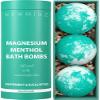Magnesium Menthol Fizzing Bath Bomb Eucalyptus Peppermint Epsom Salt Refreshing Bubble Spa with Essential Oil Infused Post Workout Sore Muscles Recovery Gift view 1