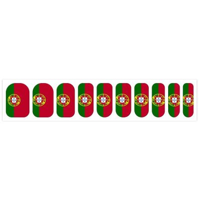 Linkasi Portugal Flag Nail Stickers for Women Girls Manicure Waterproof Membrane Nails Decoration Accessories (Pack of 5)