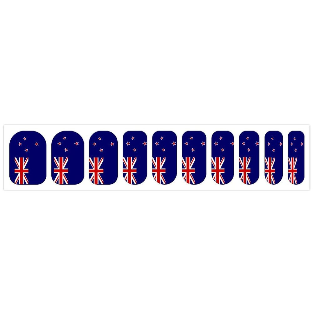 Linkasi New Zealand Flag Nail Stickers for Women Girls Manicure Waterproof Membrane Nails Decoration Accessories (Pack of 5)
