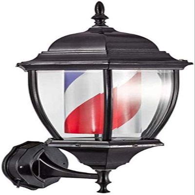Barber Pole Light Rotating Illuminating White Blue Red Stripes Barber Pole Light Salon Barber Shop Sign Illuminating Rotating Red White Blue Strips Waterproof Save Energy Wall Lamp