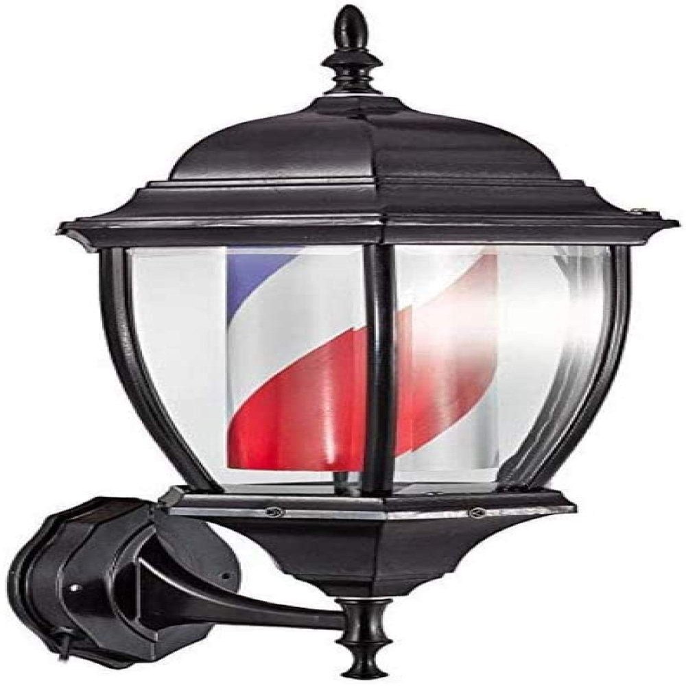 Barber Pole Light Rotating Illuminating White Blue Red Stripes Barber Pole Light Salon Barber Shop Sign Illuminating Rotating Red White Blue Strips Waterproof Save Energy Wall Lamp