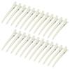24 Packs Duck Bill Clips, Bantoye 3.35 Inches Rustproof Metal Alligator Curl Clips with Holes for Hair Styling, Hair Coloring, White view 1