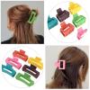 12Pack Colorful Trendy Square Hair Clips, Big and Small Neutral Rectangle Claw Clips, Non-slip Matte Large Hair Clips for Women, Hair Clasps Accessories Red Green Yellow view 3