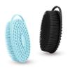 Silicone Body Scrubber, Exfoliating Silicone Body Shower, Silicone Loofah 2 in 1 Bath and Shampoo Brush, Body Scrubber Shower Cleaning Exfoliating for Sensitive Skin, Lather Well 2 PCS Black and Blue view 1