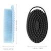 Silicone Body Scrubber, Exfoliating Silicone Body Shower, Silicone Loofah 2 in 1 Bath and Shampoo Brush, Body Scrubber Shower Cleaning Exfoliating for Sensitive Skin, Lather Well 2 PCS Black and Blue view 2