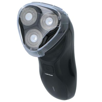 Dunlop Razor with Trimmer - Rechargeable - 3 Heads - Cleaning Brush - Black