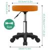 FURWOO Round Rolling Stool Height Adjustable Stool with Wheels for Spa Salon Massage Pale Brown view 2