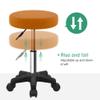 FURWOO Round Rolling Stool Height Adjustable Stool with Wheels for Spa Salon Massage Pale Brown view 3