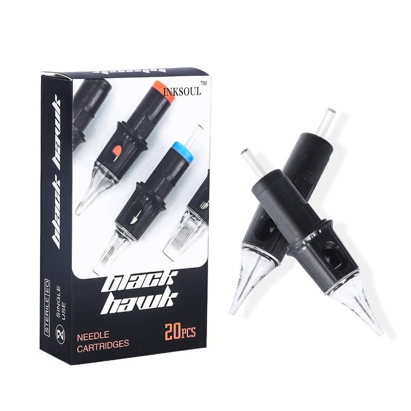 15M1 Tattoo Cartridges Needles with Membrane Standard Disposable Tattoo Needle Cartridges #12(0.35mm) 15 Magnum Shader for Rotary Pen Machine Supply 20PCS Safety Packaging