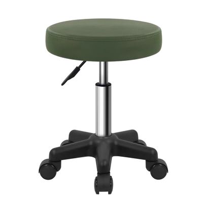 FURWOO Round Rolling Stool Height Adjustable Stool with Wheels for Spa Salon Massage Green