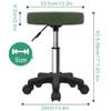 FURWOO Round Rolling Stool Height Adjustable Stool with Wheels for Spa Salon Massage Green view 2
