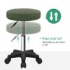 FURWOO Round Rolling Stool Height Adjustable Stool with Wheels for Spa Salon Massage Green view 3