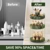 360 Rotating Makeup Organizer, Large-Capacity Skincare Make Up Storage 3 Tier Perfume Organizers Cosmetic Dresser Organizer with Makeup Brush Holder, Fits Bedroom, Bathroom, Vanity Shelf Countertop view 2