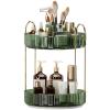 360 Rotating Makeup Organizer, Large-Capacity Skincare Make Up Storage 2 Tier Perfume Organizers Cosmetic Dresser Organizer with Makeup Brush Holder, Fits Bedroom, Bathroom, Vanity Shelf Countertop view 1