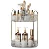 360 Rotating Makeup Organizer, Large-Capacity Skincare Make Up Storage 2 Tier Perfume Organizers Cosmetic Dresser Organizer with Makeup Brush Holder, Fits Bedroom, Bathroom, Vanity Shelf Countertop view 1