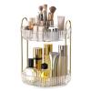 360 Rotating Makeup Organizer, Large-Capacity Skincare Make Up Storage 2 Tier Perfume Organizers Cosmetic Dresser Organizer with Makeup Brush Holder, Fits Bedroom, Bathroom, Vanity Shelf Countertop view 2