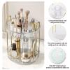360 Rotating Makeup Organizer, Large-Capacity Skincare Make Up Storage 2 Tier Perfume Organizers Cosmetic Dresser Organizer with Makeup Brush Holder, Fits Bedroom, Bathroom, Vanity Shelf Countertop view 4