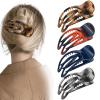4 Pcs French Concord Flat Hair Clips, 3.54 Inch Curved Hair Claw Alligator Hair Clips Volume Strong Hold Banana Barrettes Hair Clamps Jaw Clips for Women view 1