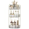 360 Rotating Makeup Organizer, Large-Capacity Skincare Make Up Storage 3 Tier Perfume Organizers Cosmetic Dresser Organizer with Makeup Brush Holder, Fits Bedroom, Bathroom, Vanity Shelf Countertop view 1