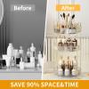 360 Rotating Makeup Organizer, Large-Capacity Skincare Make Up Storage 3 Tier Perfume Organizers Cosmetic Dresser Organizer with Makeup Brush Holder, Fits Bedroom, Bathroom, Vanity Shelf Countertop view 2