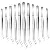 Aemygo 35 Pcs Carbon Steel Tweezers with Curved Serrated Tip, Multipurpose Craft Tweezers Non-Slip Forceps for Sewing Repairing view 1