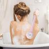 Electric Body Bath Brush, Scrubber Shower Brush Rechargeable Long-Handled Electric Bath Brush with 6 Heads for Cleanse, Massage, Exfoliate and Pamper Your Skin in The Shower (Pink) view 2