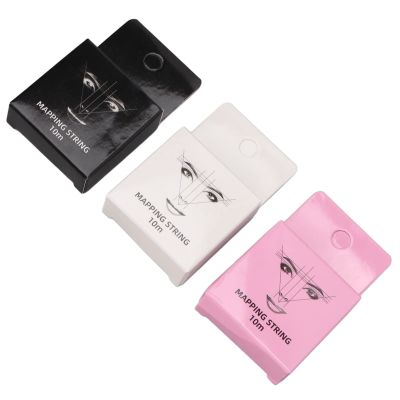 3pcs 32.8ft Microblading String Measurement, Black White Brow Map Line Premium Pre Inked Measuring tool for Eyebrow Permanent Makeup