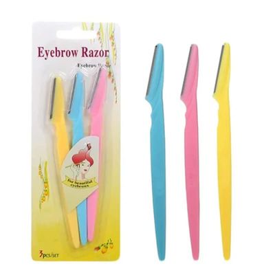 Eyebrow Razors for Women, Stainless Steel Avoid Slipping Handle Face Razors and Easy Facial Women Eyebrow Trimmer for Sensitive Skin(Three Colors)