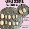 Nail Meow Handmade Press on Nails short Length- TreasureLuxury Reusable Seven Layers Gel UV Finish Fake Nail Tips Women False Nail Art view 2