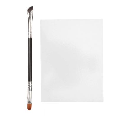 Disposable Mixing Palette, L Size Waterproof Makeup Paper with Double Ended Brush, Disposable Nail Art Palette with Nail Drawing Painting Pen