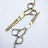 Hair Cutting Scissors, 6-inch gold plated hair scissors professional hairdresser hair scissors high-grade tooth cut thin shearing set view 2