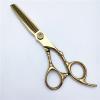 Hair Cutting Scissors, 6-inch gold plated hair scissors professional hairdresser hair scissors high-grade tooth cut thin shearing set view 4