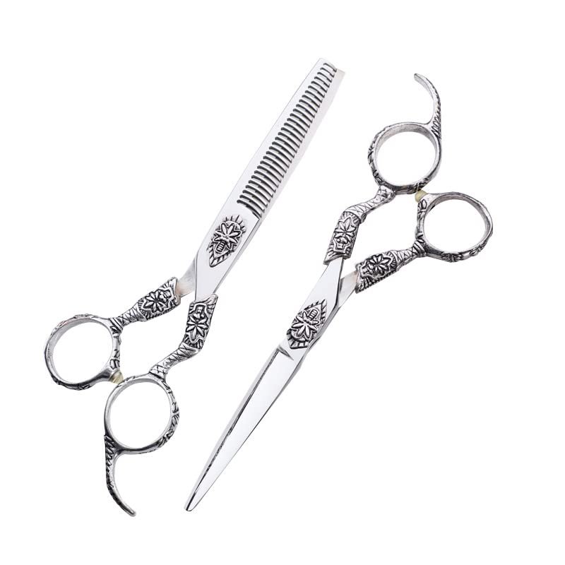 Hair Cutting Scissors, 6-inch hairdressing hair scissors family adult children cut hair Liu Hai hair tool thin shear teeth cut kit