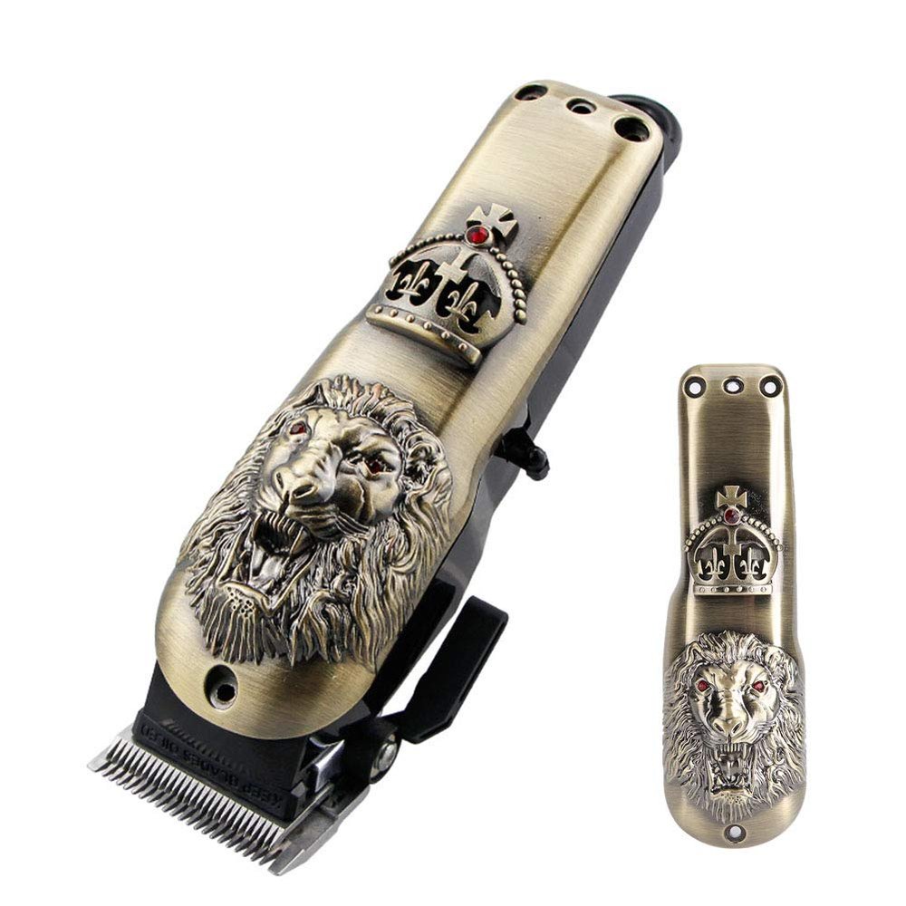 FILFEEL Professional Hair Clipper Front Cover, Electric Hair Cutter Trimmer Sheel Protective Casing for (Lion Bronze)