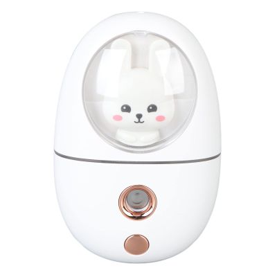 Mister, 35ml Cute Animal Mist Sprayer USB Rechargeable Mini Eye Face Humidifier Portable Steamer for Travelling Face Daily Makeup Skin Care (White)