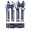 Horse show bows and belt combo. Surcingle belt, ribbon bow. Equestrian gift (Navy Bit) view 1
