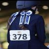 Horse show bows and belt combo. Surcingle belt, ribbon bow. Equestrian gift (Navy Bit) view 3