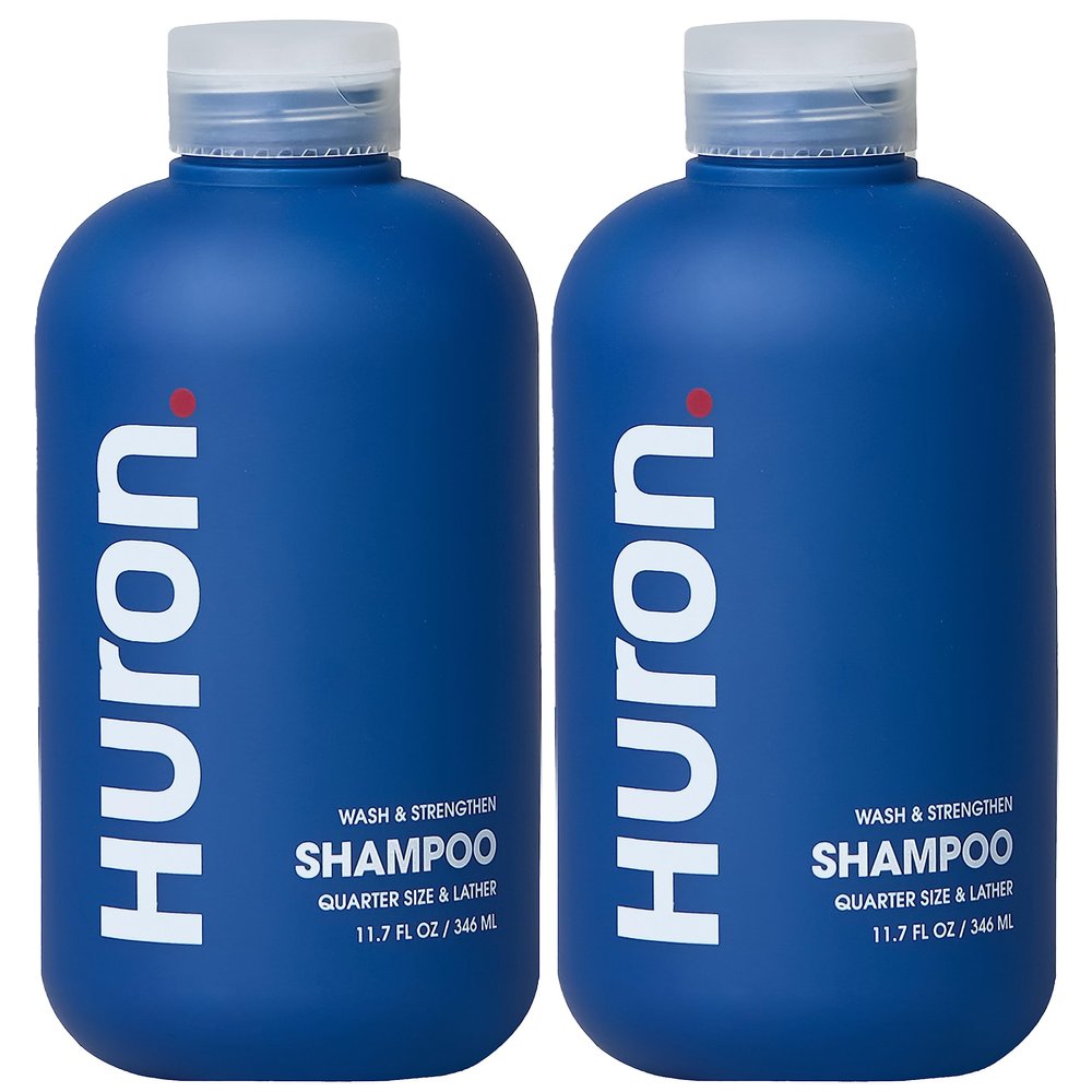 Huron Clean Citrus Woods Men's Shampoo  Strengthening, Hydrating & Nourishing  Sulfate-Free, Vegan & Cruelty-Free  12 oz  Invigorating Citrus & Mint Scent