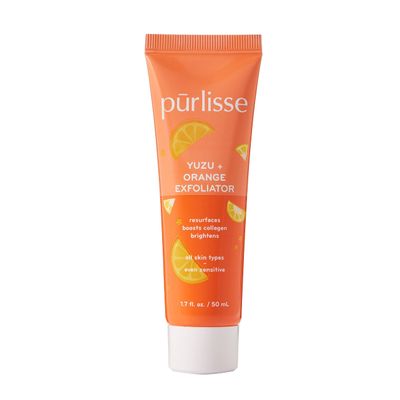 prlisse Yuzu + Orange Face Exfoliator Scrub - Exfoliating Face Wash for Radiance & Improved Texture - Boosts Natural Collagen Production & Helps Firm Skin for a Youthful Complexion (1.7 Fl oz)