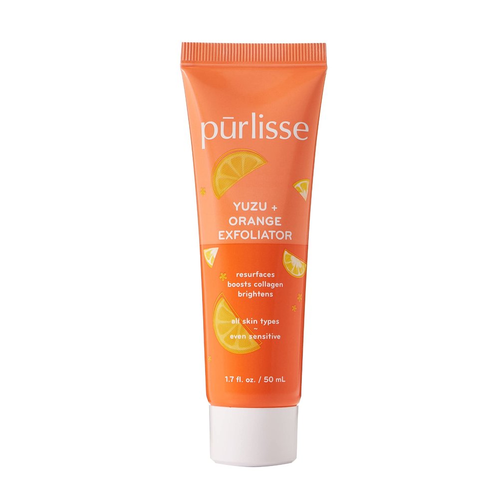 prlisse Yuzu + Orange Face Exfoliator Scrub - Exfoliating Face Wash for Radiance & Improved Texture - Boosts Natural Collagen Production & Helps Firm Skin for a Youthful Complexion (1.7 Fl oz)