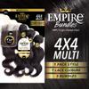 Sensationnel Empire Bundles Multi - Body Wave with 4x4 Closure 10a Tangle Shed Free Human Hair for Weaving and Sew in Styles (10 12 14 Inch, NATURAL/BLACK) view 3