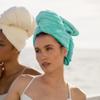 VOLO Hero Hair Towel | Super Absorbent Quick Dry Nanoweave | Reduces Dry Time by 50% | Large Wrap for All Hair Types Hero Capri Blue - Tube view 4