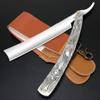 Professional Straight Razor with First Layer Cowhide Strop - Straight Edge Barber Razor Premium Stainless Steel Shaver Razor for Men Home & Salon Grooming Using view 1