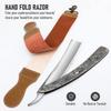 Professional Straight Razor with First Layer Cowhide Strop - Straight Edge Barber Razor Premium Stainless Steel Shaver Razor for Men Home & Salon Grooming Using view 2