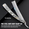 Professional Straight Razor with First Layer Cowhide Strop - Straight Edge Barber Razor Premium Stainless Steel Shaver Razor for Men Home & Salon Grooming Using view 3